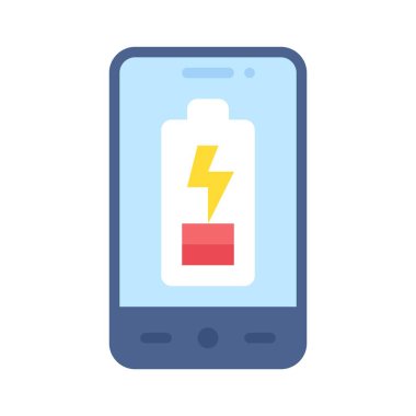 Düşük Batarya simgesi, mobil uygulama vektör illüstrasyonu