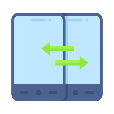 Veri aktarım simgesi, mobil uygulama vektör illüstrasyonuName