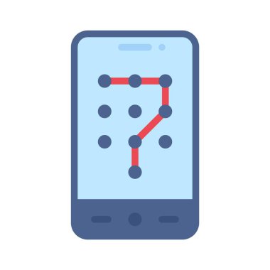 Kalıp kilidi simgesi, mobil uygulama vektör illüstrasyonu