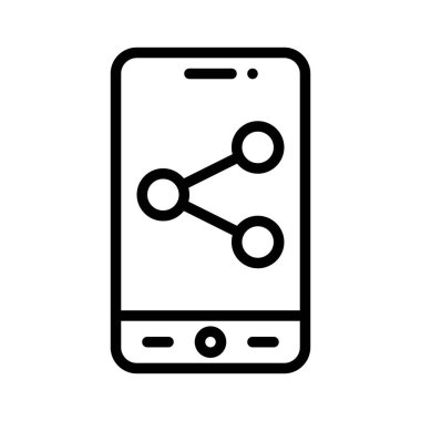 Sosyal Ortam Uygulaması simgesi, mobil uygulama vektör illüstrasyonu