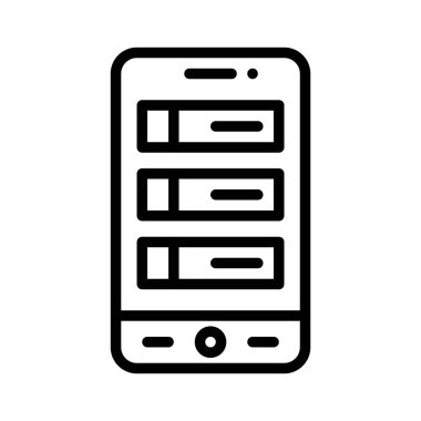 Özellik listesi simgesi, mobil uygulama vektör illüstrasyonuName