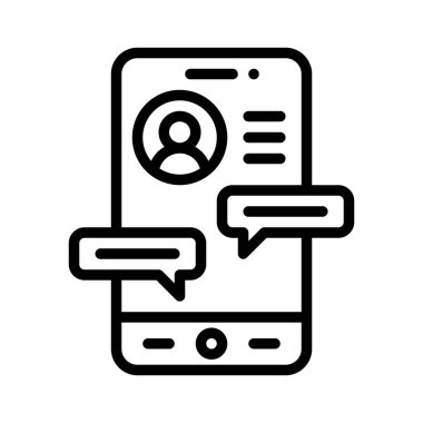 İleti Uygulaması simgesi, mobil uygulama vektör illüstrasyonu