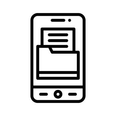 Dosya yöneticisi simgesi, mobil uygulama vektör illüstrasyonu