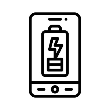 Düşük Batarya simgesi, mobil uygulama vektör illüstrasyonu