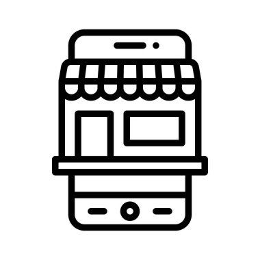 Mobil Alışveriş Uygulaması simgesi, mobil uygulama vektör illüstrasyonuName