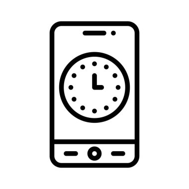 Saat Uygulaması simgesi, mobil uygulama vektör çizimi