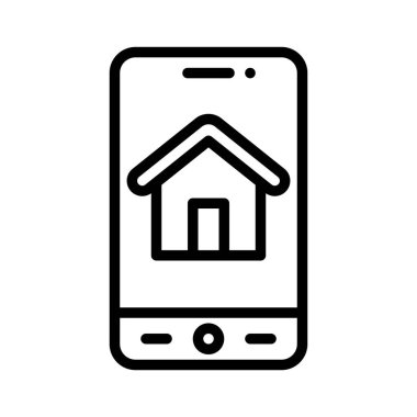 Ev Yönetimi Uygulaması simgesi, mobil uygulama vektör illüstrasyonuName