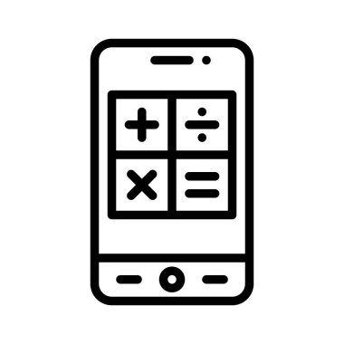 Matematik simgesi, mobil uygulama vektör illüstrasyonuName