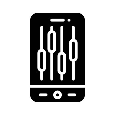 Denetim ve ayar simgesi, mobil uygulama vektör illüstrasyonu