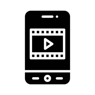 Çokluortam Uygulama simgesi, mobil uygulama vektör illüstrasyonuName