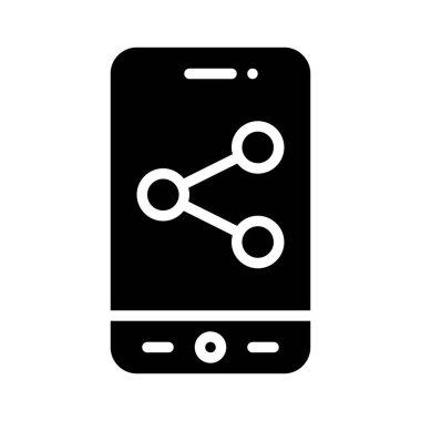 Sosyal Ortam Uygulaması simgesi, mobil uygulama vektör illüstrasyonu