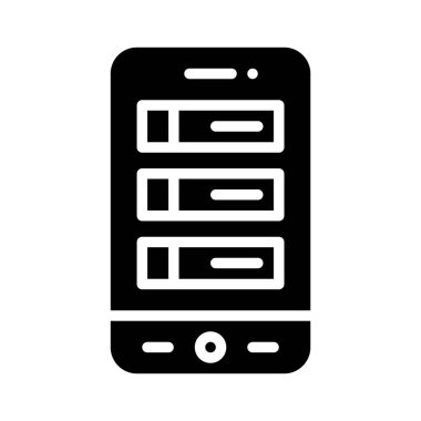 Özellik listesi simgesi, mobil uygulama vektör illüstrasyonuName