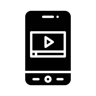 Çokluortam Uygulama simgesi, mobil uygulama vektör illüstrasyonuName