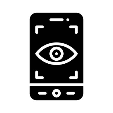 Retina tarama uygulaması simgesi, mobil uygulama vektör illüstrasyonu