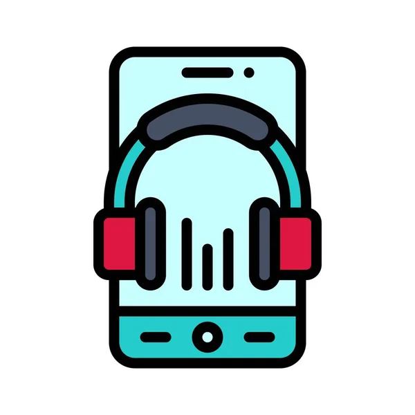 Koptelefoon App Pictogram Mobiele Applicatie Gerelateerde Vector Illustratie — Stockvector