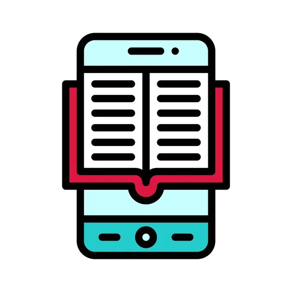 Buchhandlung App Symbol Mobile Anwendung Bezogene Vektorillustration — Stockvektor