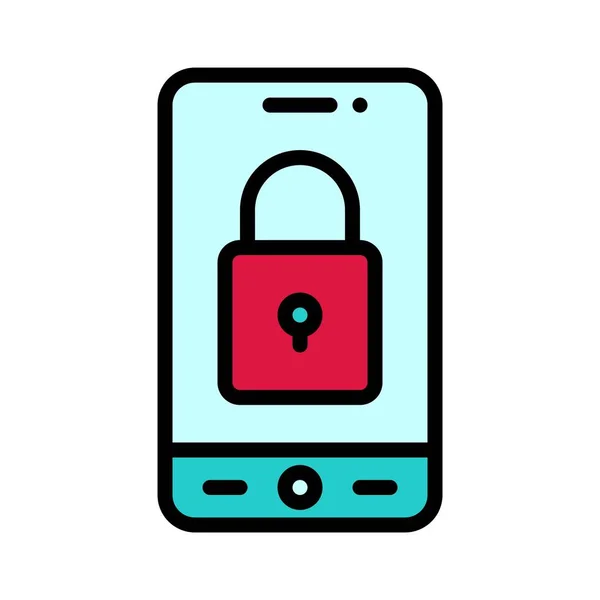 Güvenlik Uygulaması Simgesi Mobil Uygulama Vektör Çizimi — Stok Vektör
