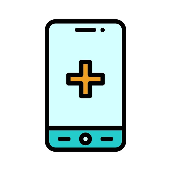 Medizinischer Dienst App Symbol Mobile Anwendung Bezogene Vektorillustration — Stockvektor
