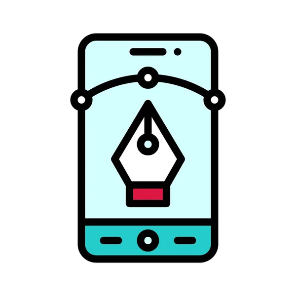 Zeichnen App Symbol Mobile Anwendung Bezogene Vektorillustration — Stockvektor