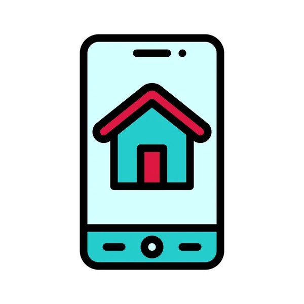 Haushaltsmanagement App Symbol Mobile Anwendung Bezogene Vektorillustration — Stockvektor