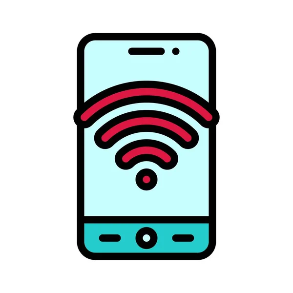 Icono Conexión Wifi Ilustración Vectores Relacionados Con Aplicaciones Móviles — Vector de stock
