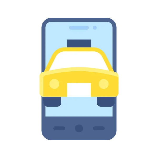 Icona Dell App Taxi Illustrazione Vettoriale Relativa All Applicazione Mobile — Vettoriale Stock