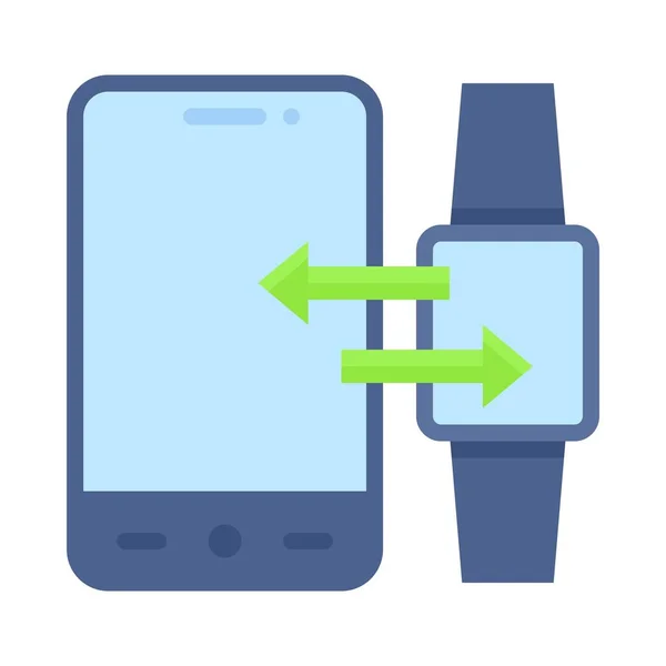 Smartwatch Sync Symbol Mobile Anwendung Bezogene Vektorillustration — Stockvektor