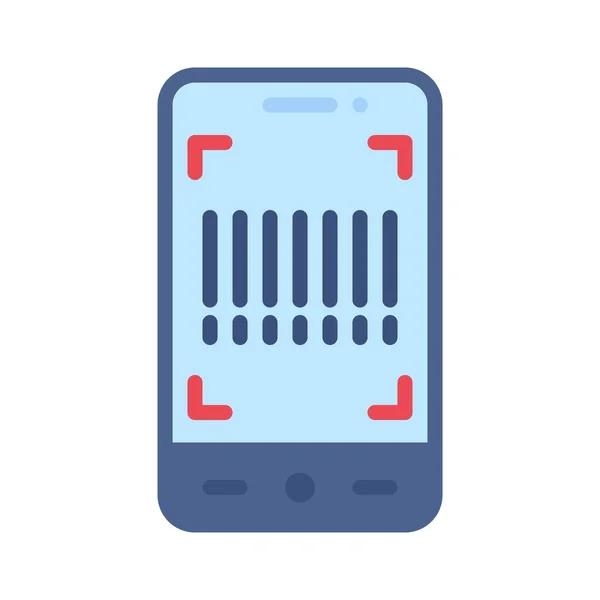 Barcode Scanner App Symbol Mobile Anwendung Bezogene Vektorillustration — Stockvektor
