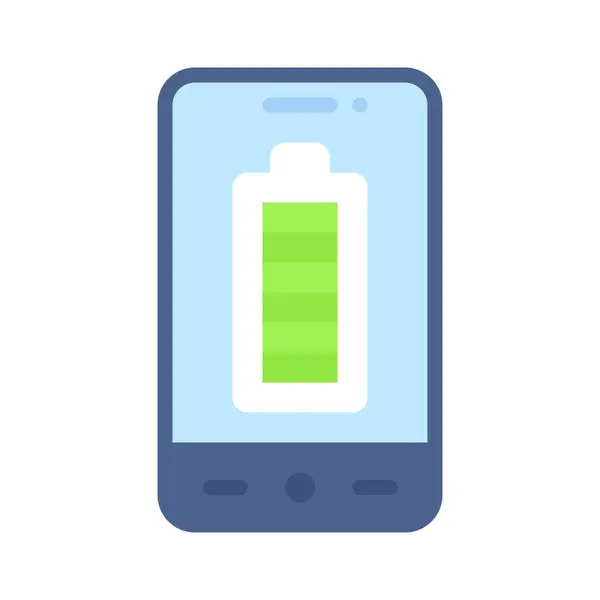 Icône Batterie Complète Illustration Vectorielle Liée Application Mobile — Image vectorielle