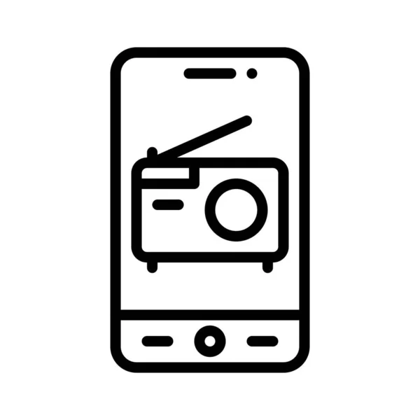 Radio App Symbol Mobile Anwendung Bezogene Vektorillustration — Stockvektor