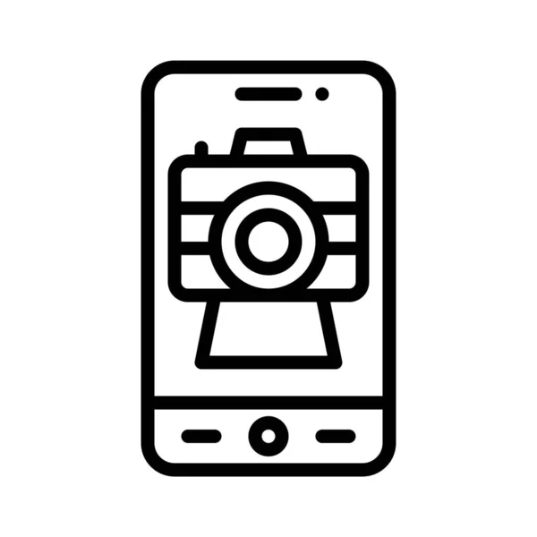 Kamera App Symbol Mobile Anwendung Bezogene Vektorillustration — Stockvektor