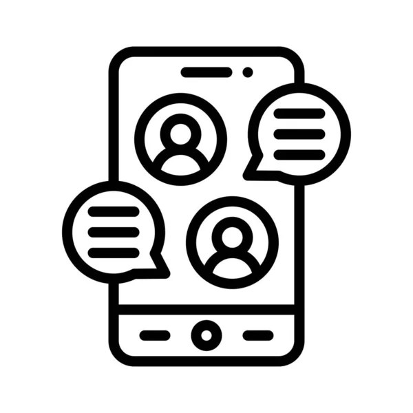 Значок Приложения Обмена Сообщениями Векторная Иллюстрация Мобильных Приложений — стоковый вектор