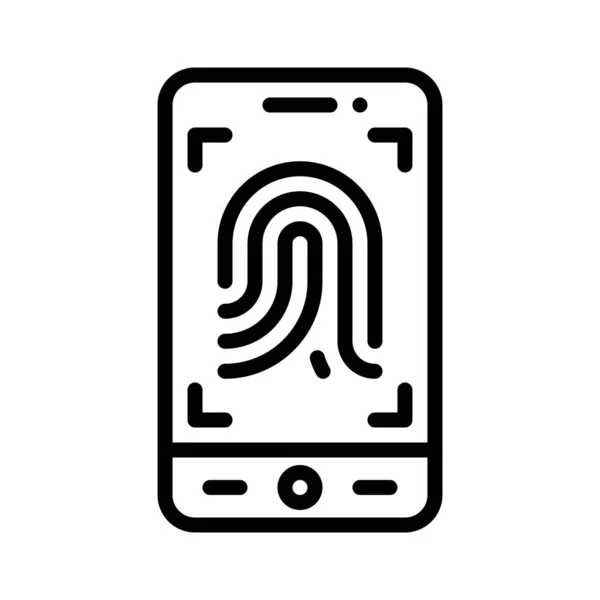 Fingerprint Scanner App Icon Mobile Application Related Vector Illustration — 스톡 벡터