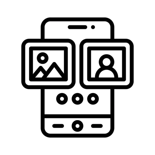 Foto App Symbol Mobile Anwendung Bezogene Vektorillustration — Stockvektor