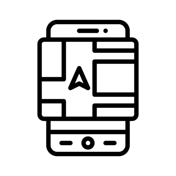 Karte Oder Gps App Symbol Mobile Anwendung Bezogene Vektorillustration — Stockvektor