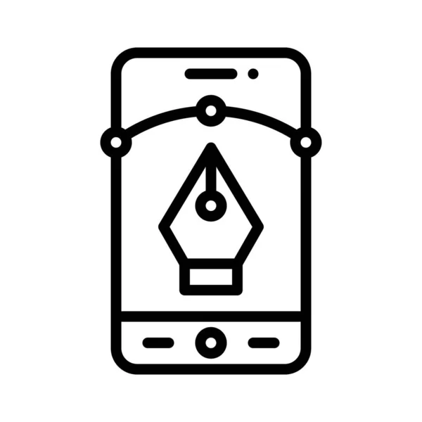 Tekenen App Icoon Mobiele Applicatie Gerelateerde Vector Illustratie — Stockvector