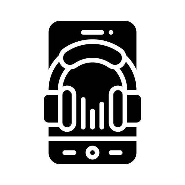 Koptelefoon App Pictogram Mobiele Applicatie Gerelateerde Vector Illustratie — Stockvector