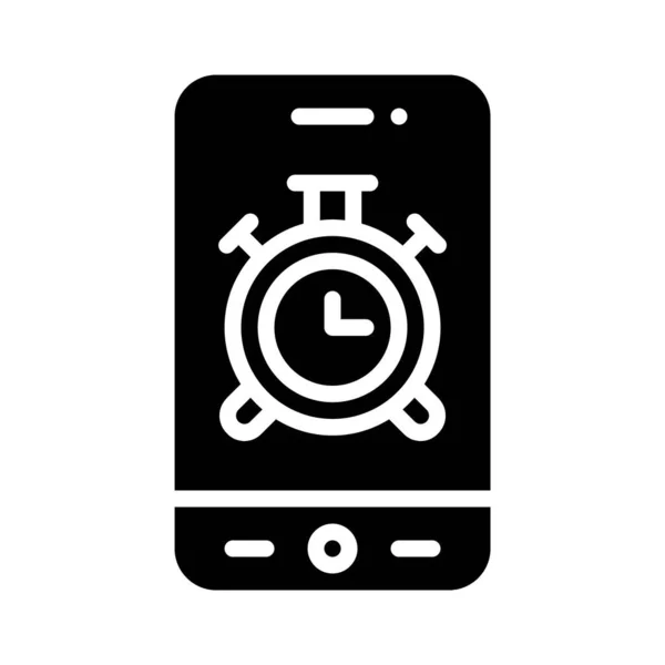 Alarm Clock App Icon Illustrazione Vettoriale Relativa All Applicazione Mobile — Vettoriale Stock