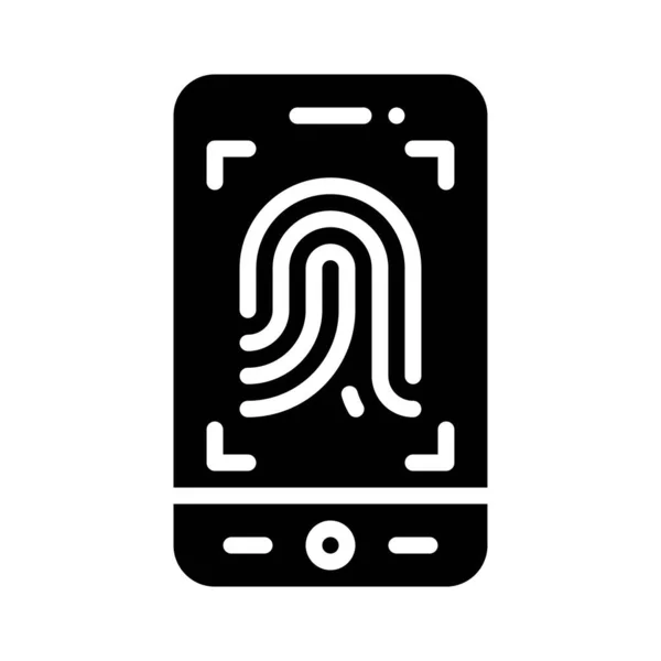 Fingerprint Scanner App Icon Mobile Application Related Vector Illustration — 스톡 벡터