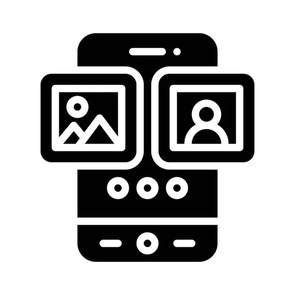 Foto App Symbol Mobile Anwendung Bezogene Vektorillustration — Stockvektor