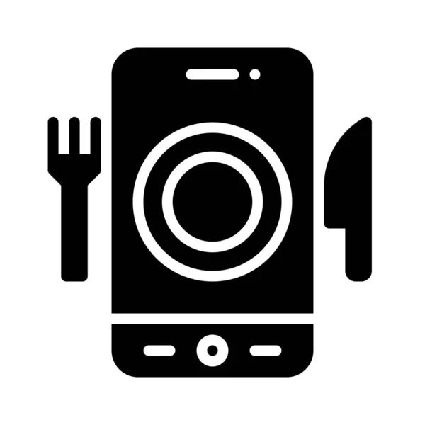 Піктограма Програми Доставки Їжі Пов Язана Мобільними Додатками Векторні Ілюстрації — стоковий вектор