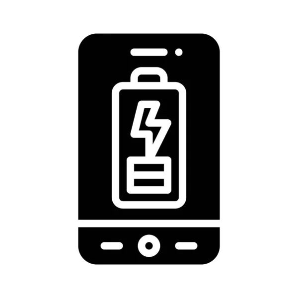 Icône Batterie Faible Illustration Vectorielle Liée Application Mobile — Image vectorielle