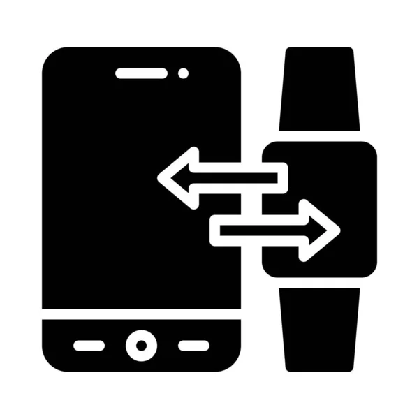 Smartwatch Sync Symbol Mobile Anwendung Bezogene Vektorillustration — Stockvektor