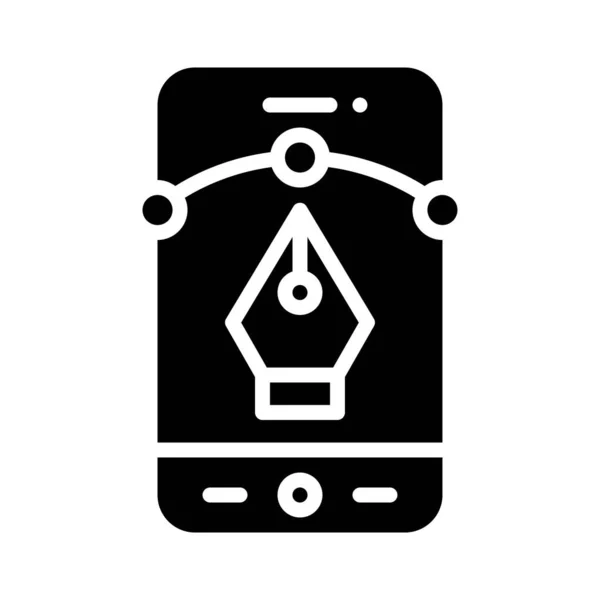 Drawing App Icon Mobile Application Related Vector Illustration — 스톡 벡터