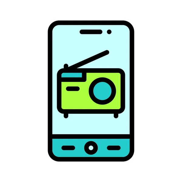 Radio App Symbol Mobile Anwendung Bezogene Vektorillustration — Stockvektor