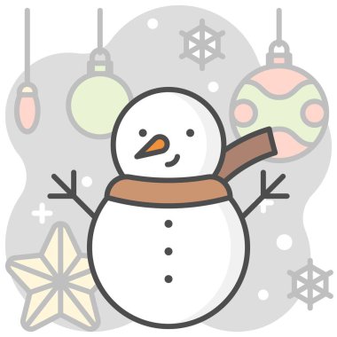 Arkaplan simgesine sahip kardan adam, biçim vektör çizimi