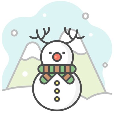 Arkaplan simgesine sahip kardan adam, biçim vektör çizimi