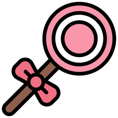 Lolipop simgesi, doğum günü ve partiyle ilgili vektör illüstrasyonu