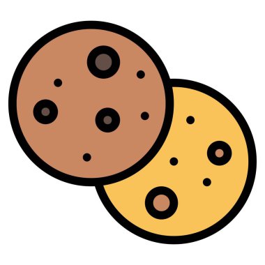 Kurabiye simgesi, doğum günü ve partiyle ilgili vektör illüstrasyonu