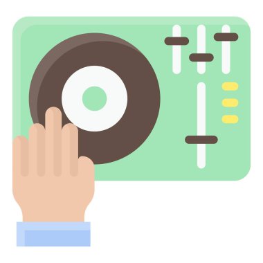 CD oynatıcı simgesi, doğum günü ve partiyle ilgili vektör illüstrasyonu